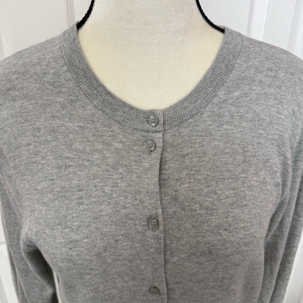 J. Crew Light Gray Button Down Cardigan Size Large #2191 - Picture 3 of 6